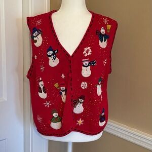Festive Christmas Knit Vest, Sz L